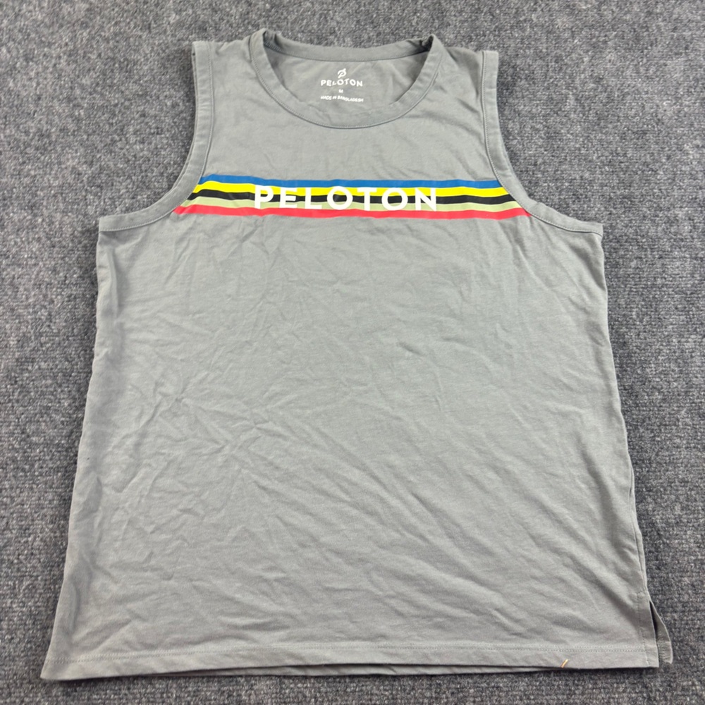 PELOTON Grey Stripe Logo Tank Top size: Medium